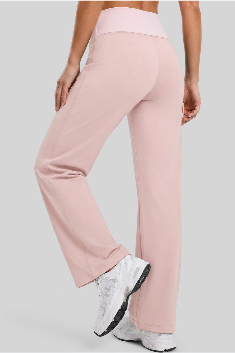 Faye Colour-Block Drawstring Wide Leg Pants