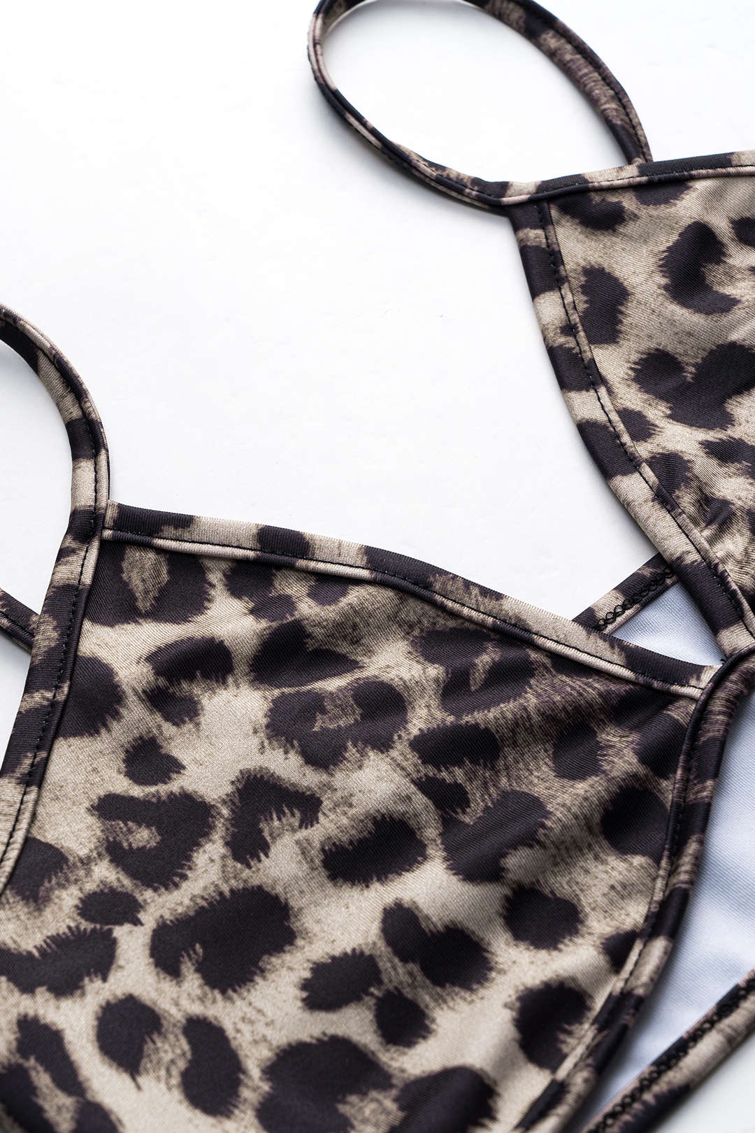 Leopard Print Mesh Slip Cami Crop