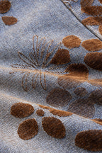 Çiçek Desenli Geniş Paçalı Kot Pantolon