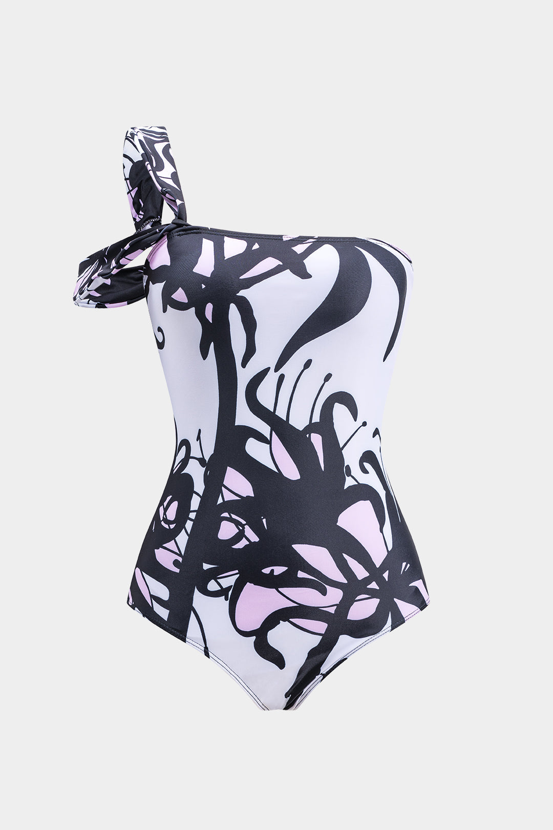 Graffiti Print Twist Knot One-Piece Mayo