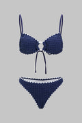 Textured Blue Bikini