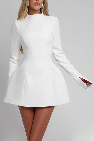 Vandoria Sculpted White Mini Dress