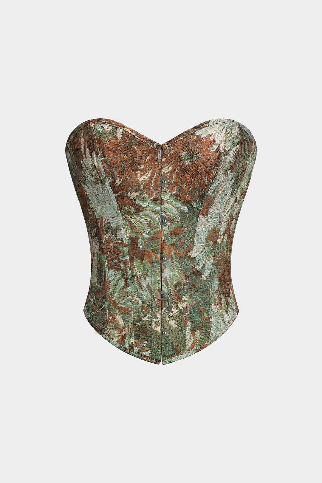 Floral Print Strapless Tie Back Tube Crop