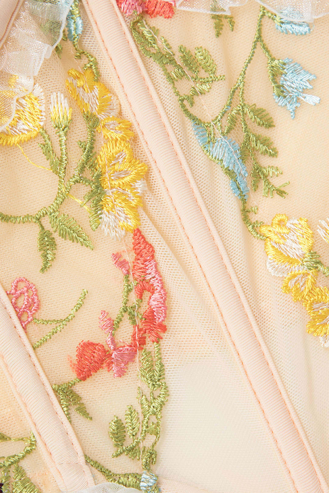 Floral Embroidered Corset Crop