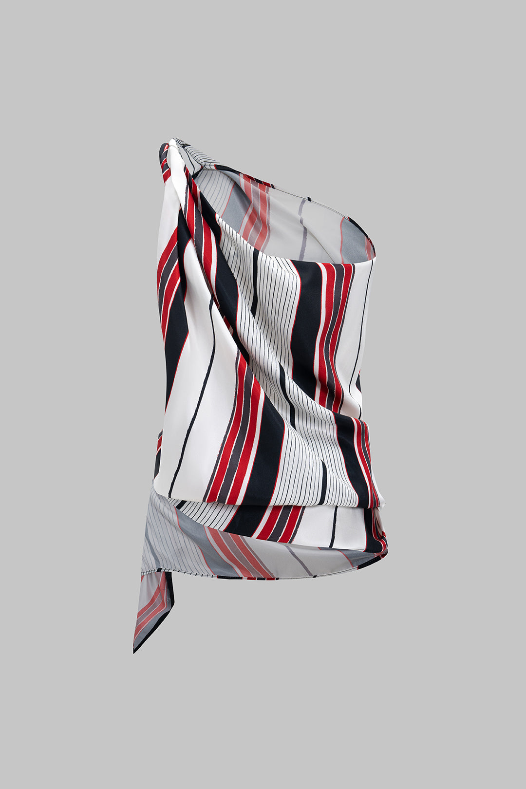 Riviera Striped Asymmetric Blouse
