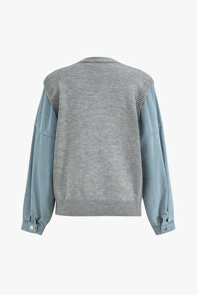 Patchwork Long-Sleeve Sweat