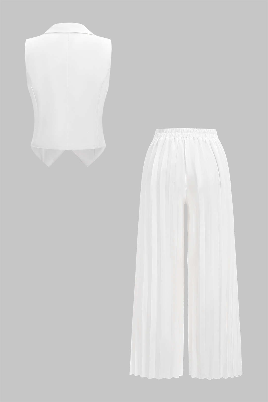 Command Double-Buttoned Vest &amp; Pleated Palazzo Set