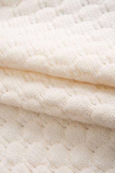 Pearl-Trimmed Contrast Elegant Knit Jacket