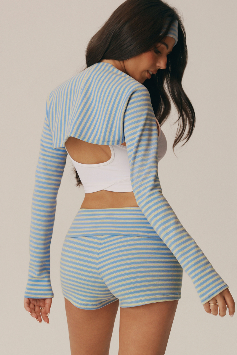 Riviera Striped Shrug & Shorts Set