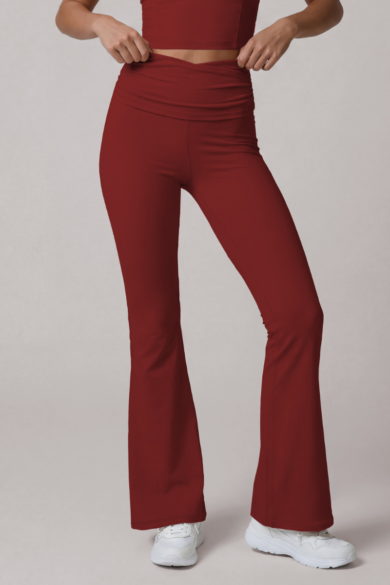 Freya Ruched-Waist Flared Pants