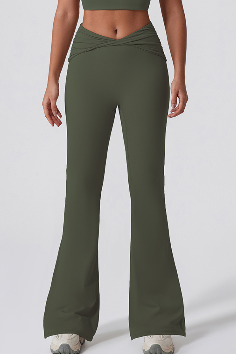 Vivi Twist-Waist Flared Leggings