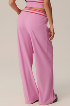Pantaloni svasati Positano con fascia a righe