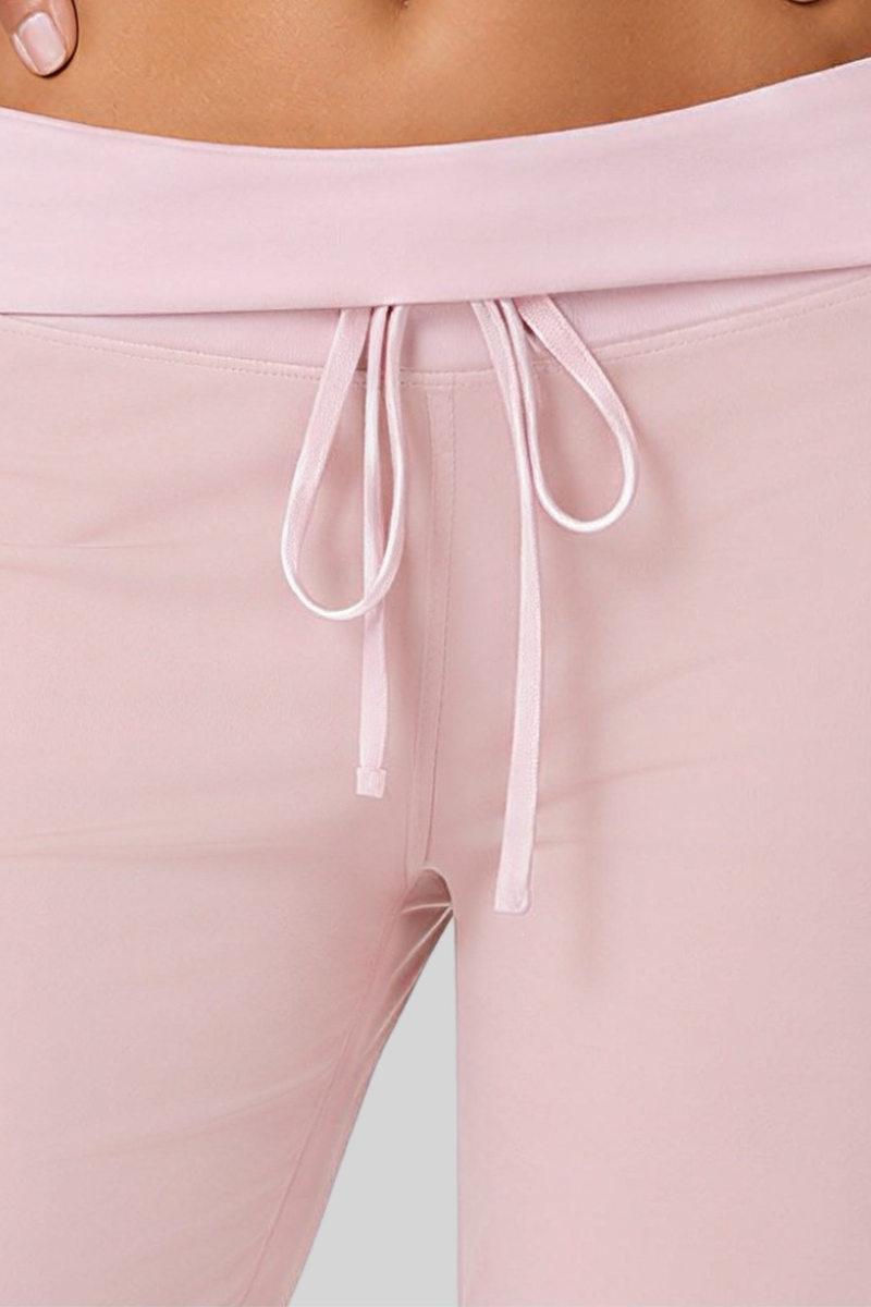 Faye Colour-Block Drawstring Wide Leg Pants