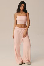 Completo 3 pezzi Giselle: reggiseno, top incrociato e pantaloni ampi
