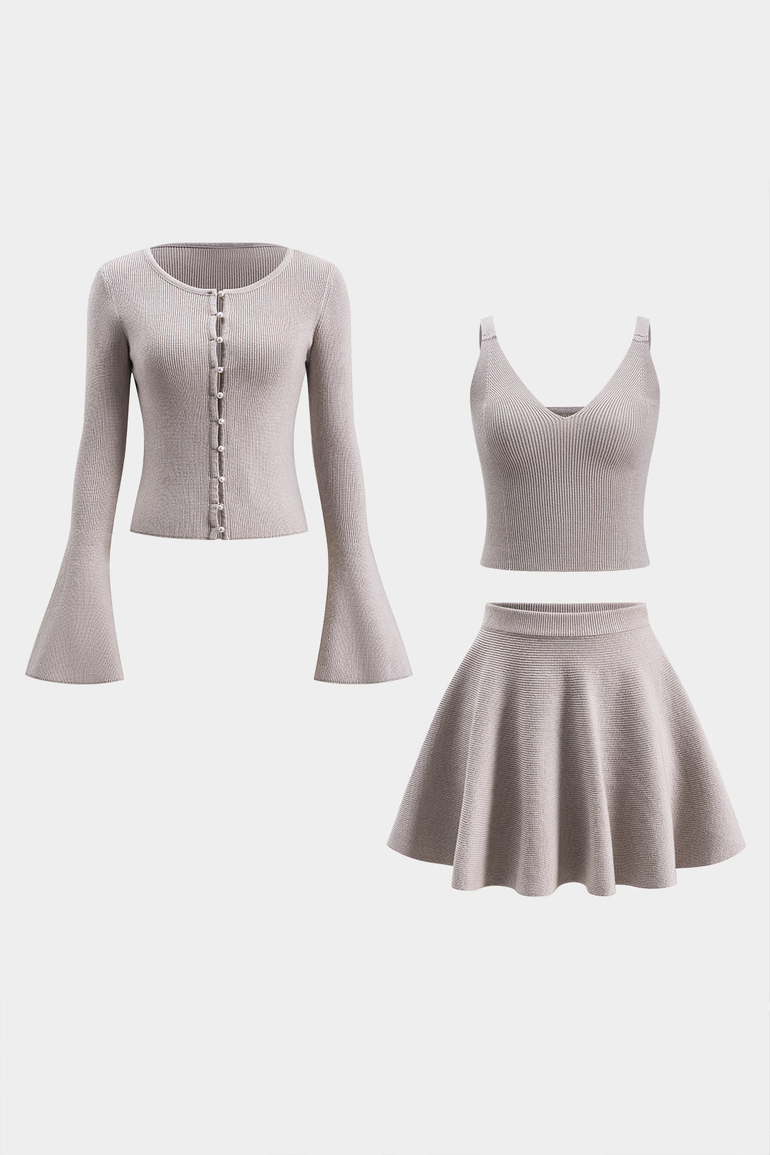 Üç Parçalı Örgü Seti 