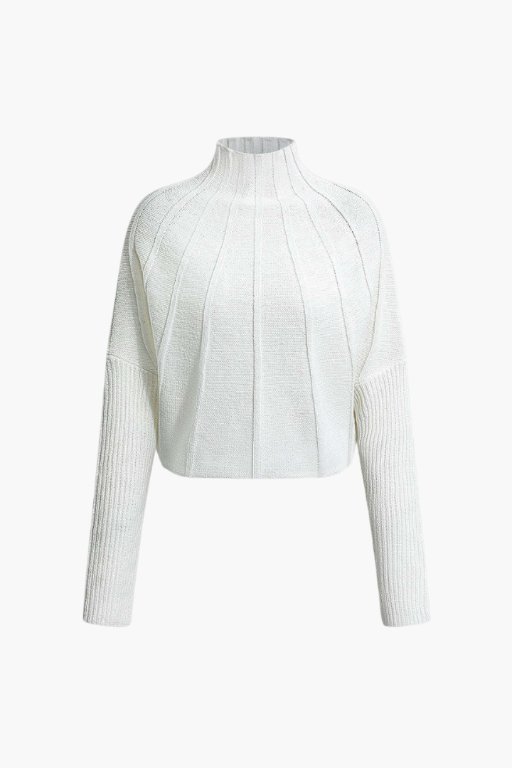 Mock Neck Textured Sweater