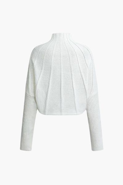 Mock Neck Textured Sweater