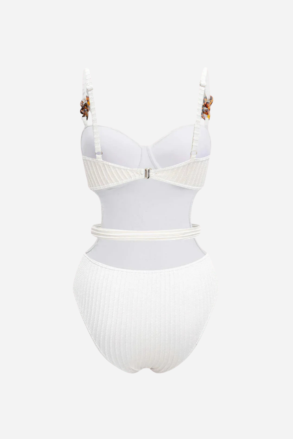 White Side-Tie Swimsuit