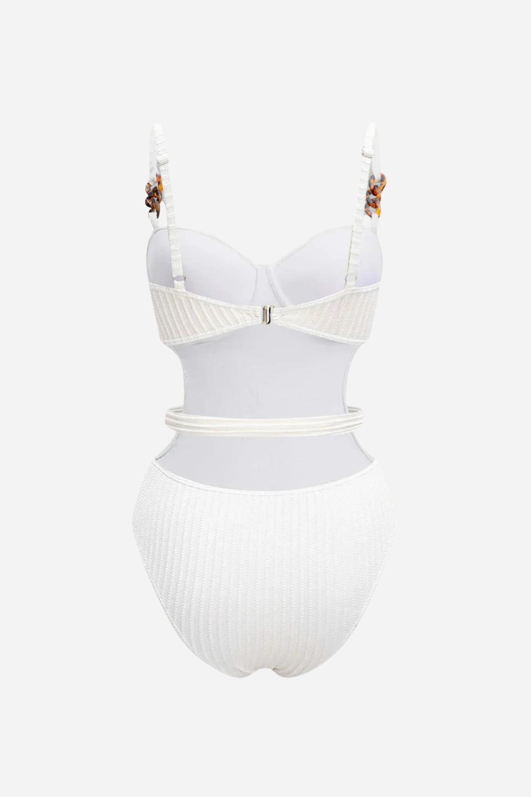 White Side-Tie Swimsuit
