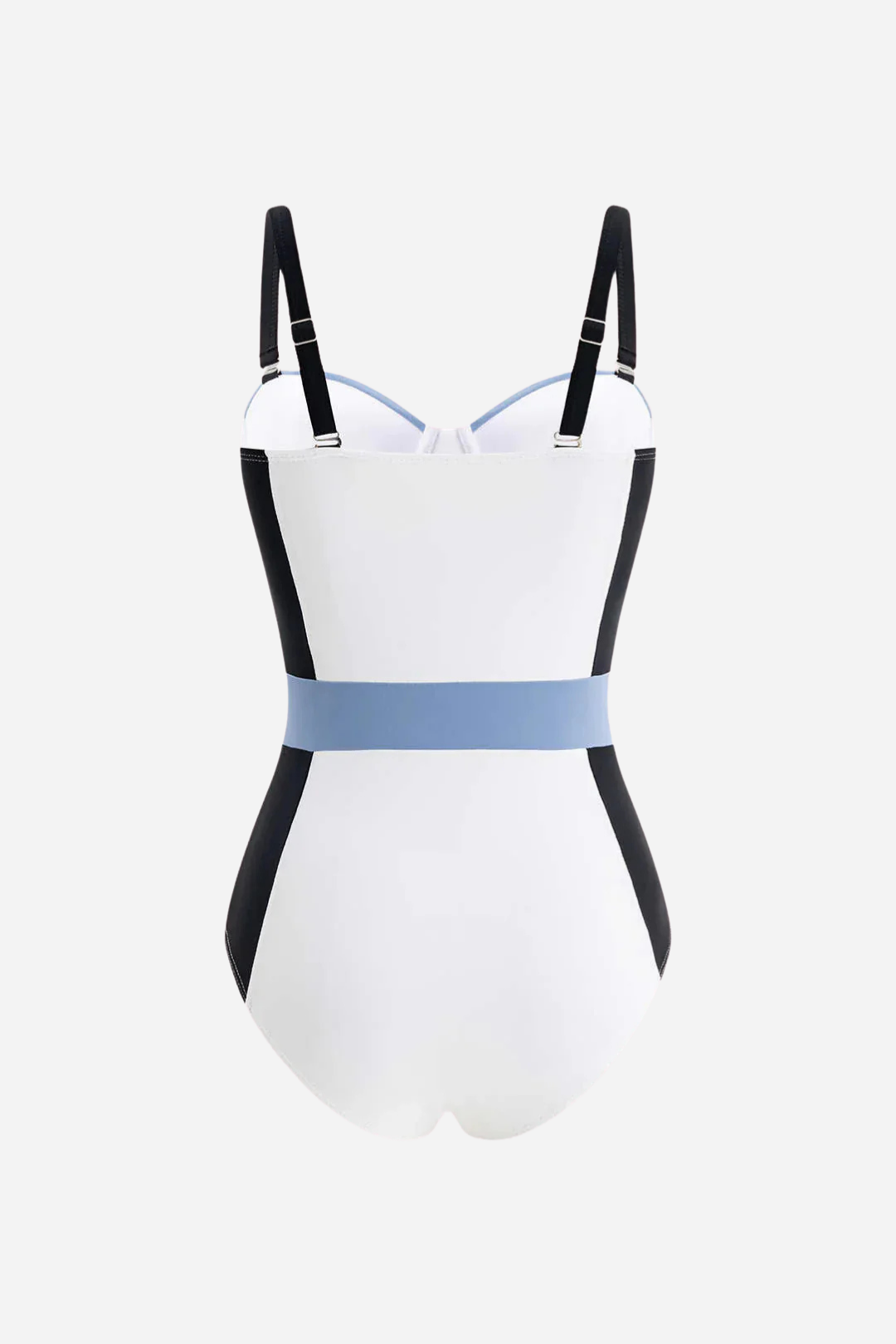White Contrast Stripe Swimsuit