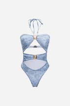 Denim Cut Out Swimsuit
