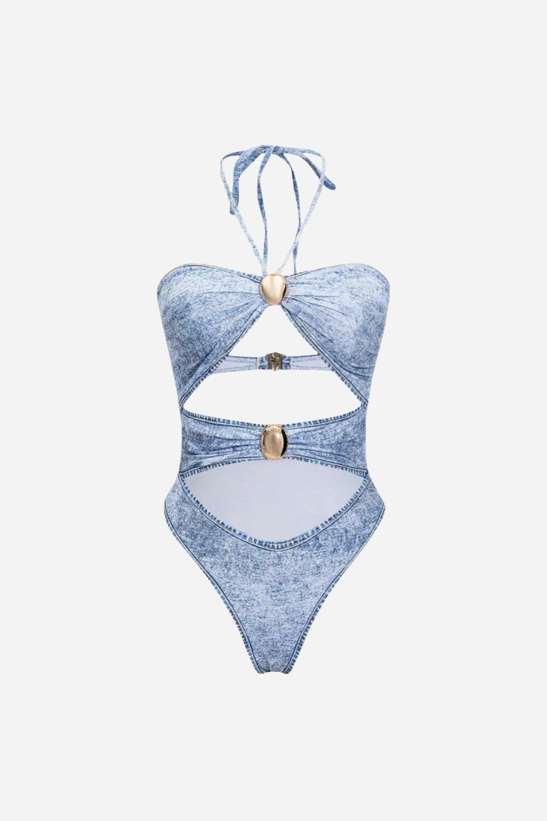 Denim Cut Out Swimsuit