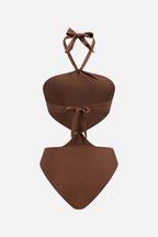 Cut Out Halter Swimsuit