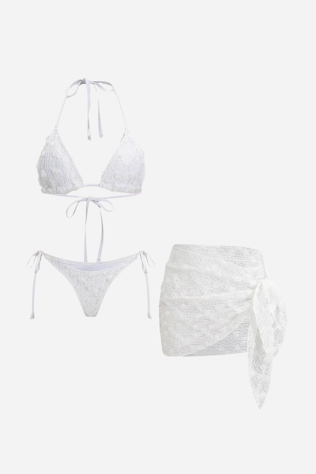 White Textured Bikini