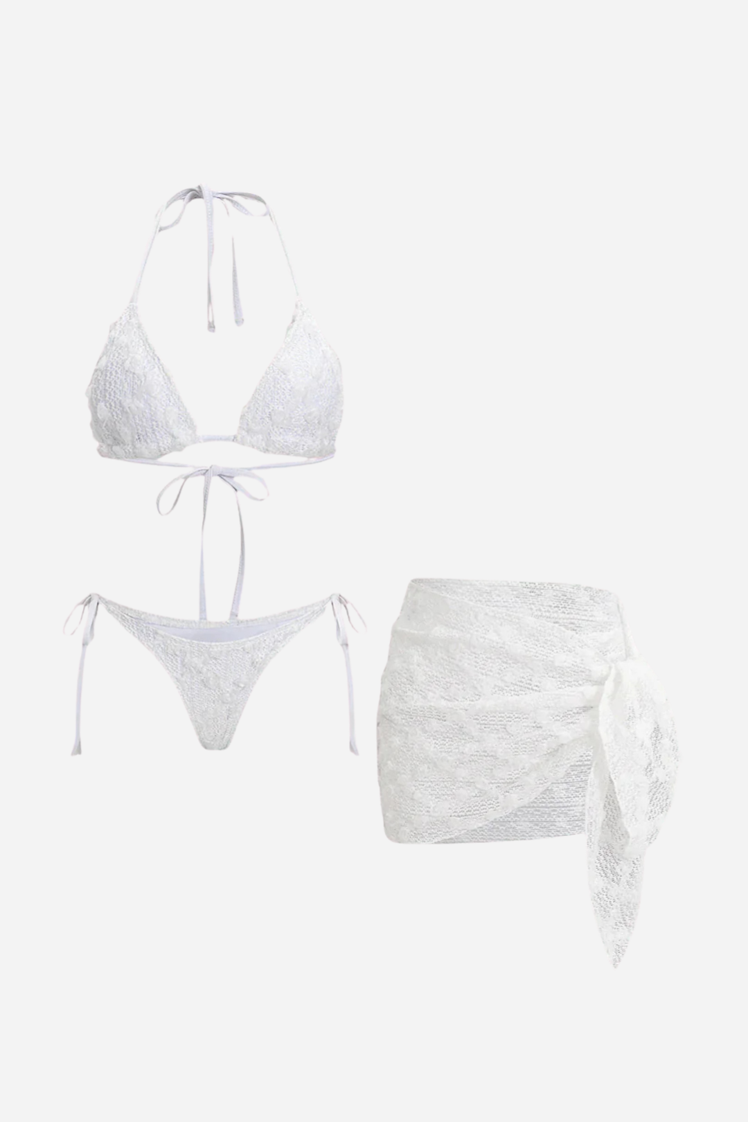 White Textured Bikini