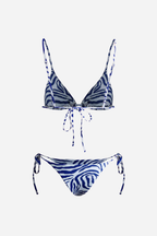 Blue Zebra Print Bikini