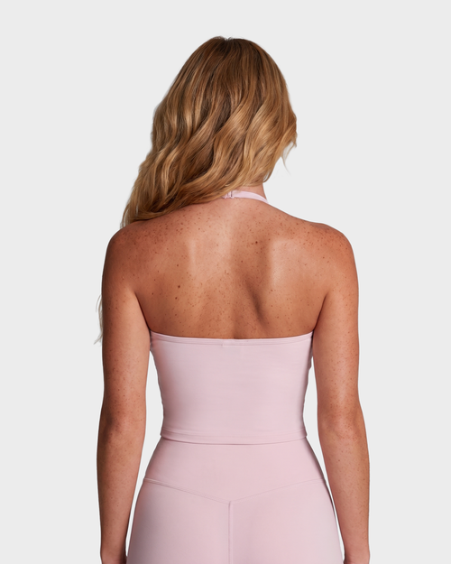Amelie Halterneck Top – Baby Pink