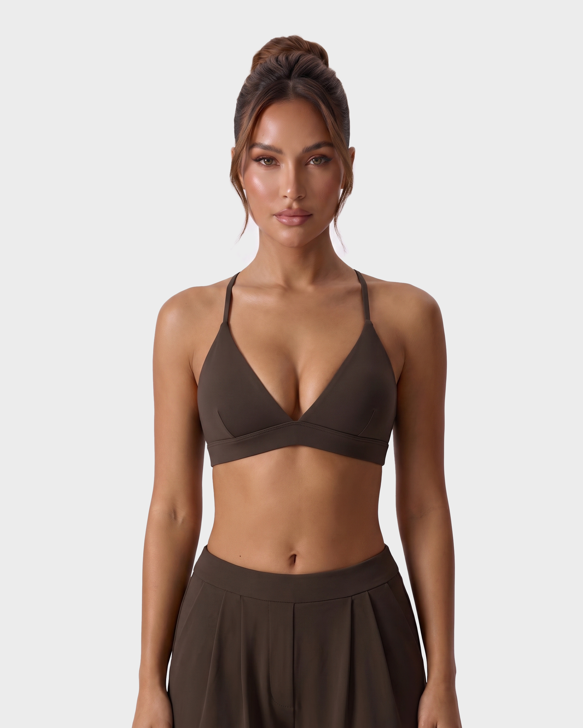 Nola Sports Bra — Cacao