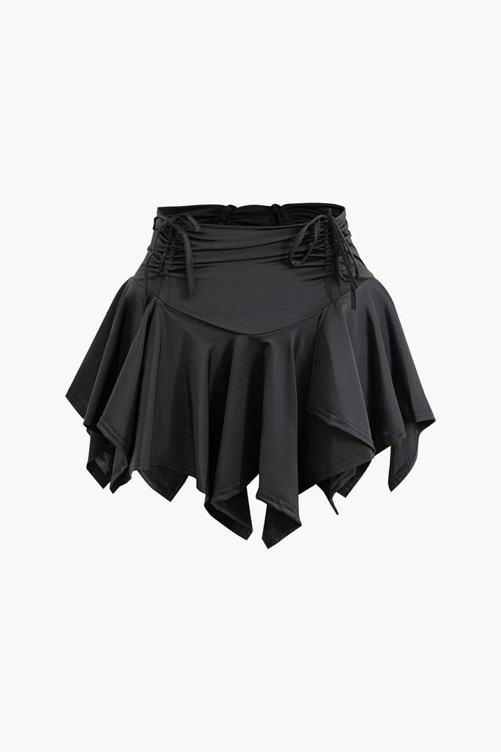 Ruched Drawstring Asymmetric Etek