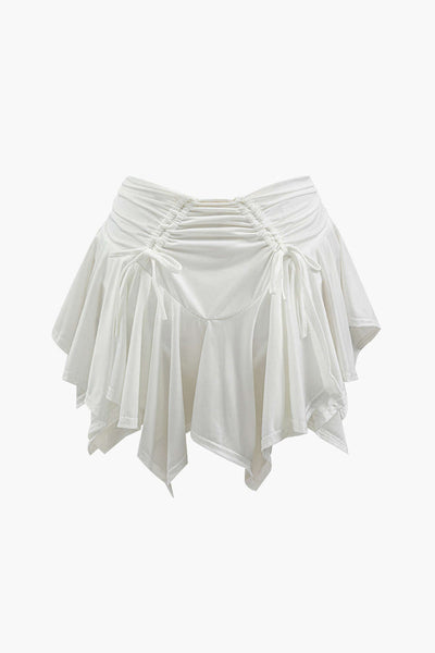 Ruched Drawstring Asymmetric Etek