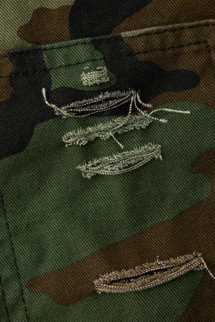 Püsküllü Kamuflaj Mini Etek