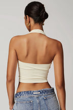 Chloe Halterneck Top – Cream