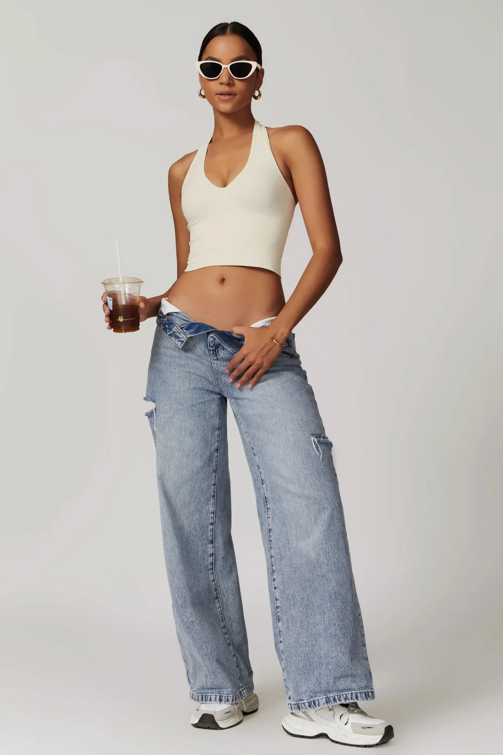 Chloe Halterneck Top – Cream