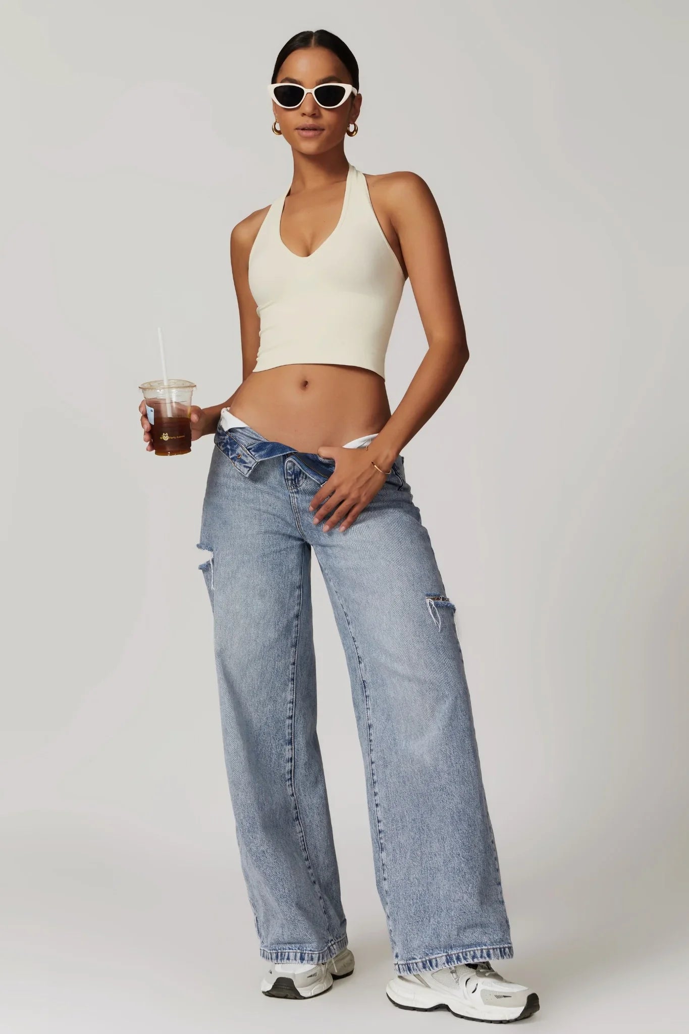 Chloe Halterneck Top – Cream