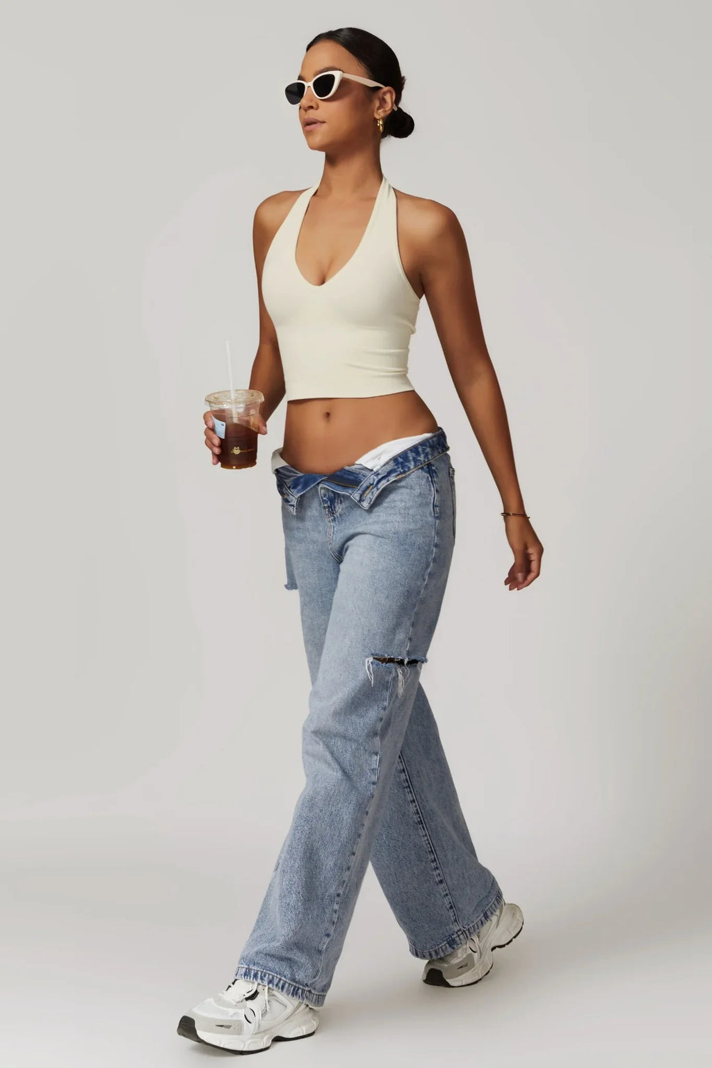 Chloe Halterneck Top – Cream
