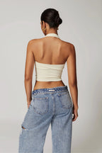 Chloe Halterneck Top – Cream
