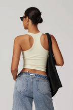 Chloe Racer Top – Cream