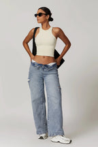 Chloe Racer Top – Cream
