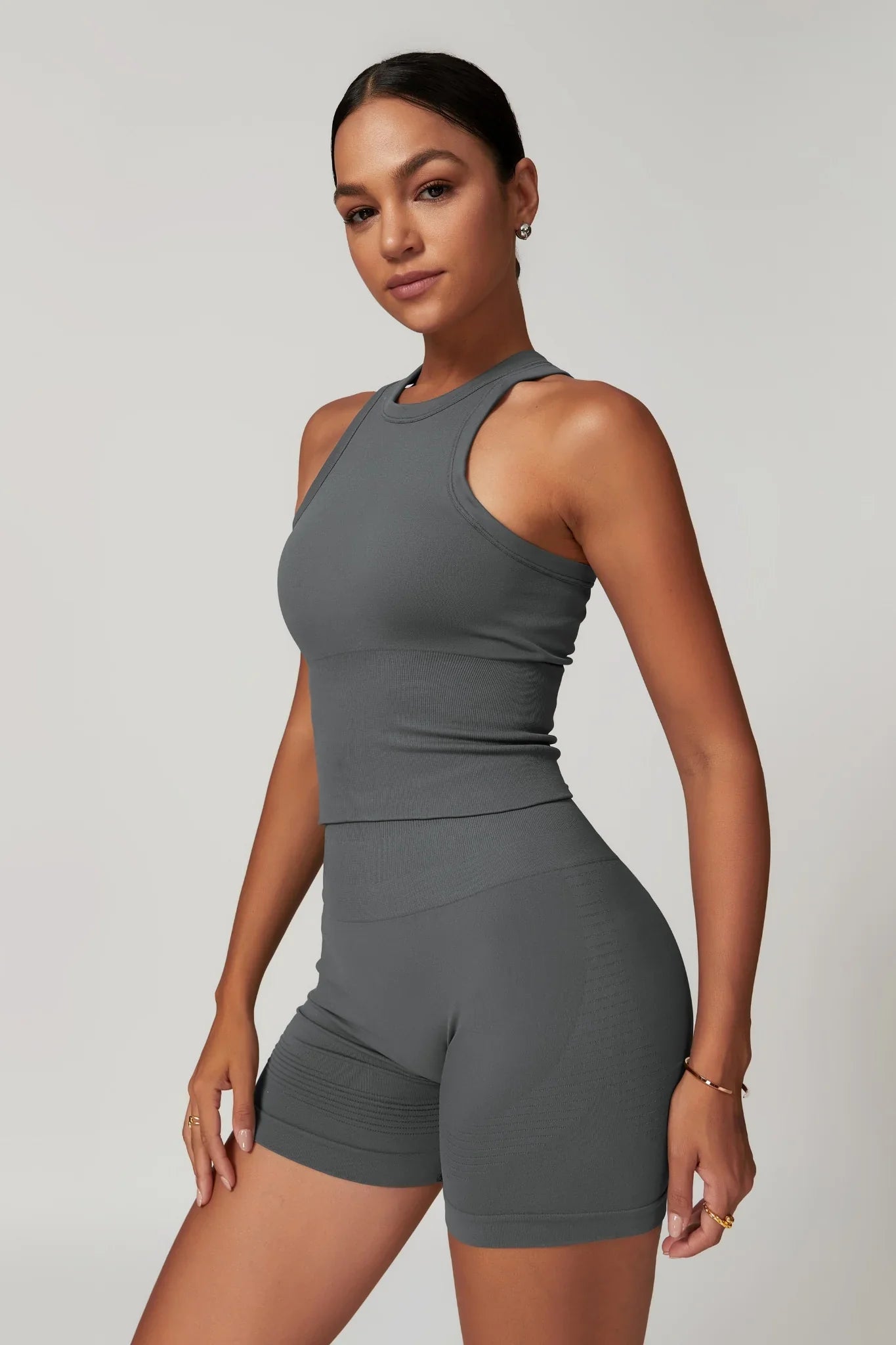 Chloe Racer Top – Graphite