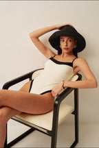 Elegant Two-Tone Swimsuit