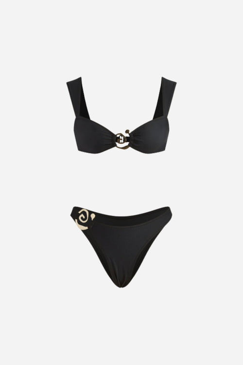Bikini Nero Dettaglio Oro