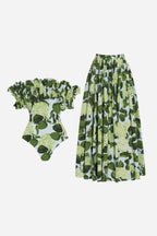 Green Floral Swimsuit & Sarong