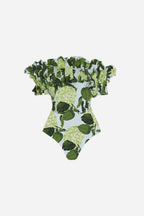 Green Floral Swimsuit & Sarong