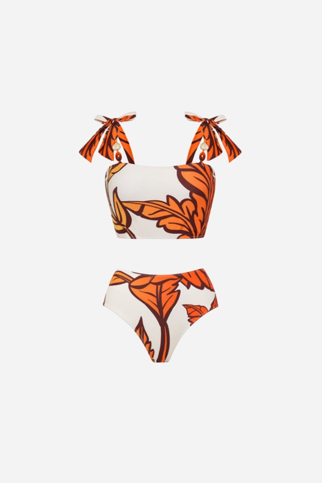 Orange Floral Bikini & Sarong
