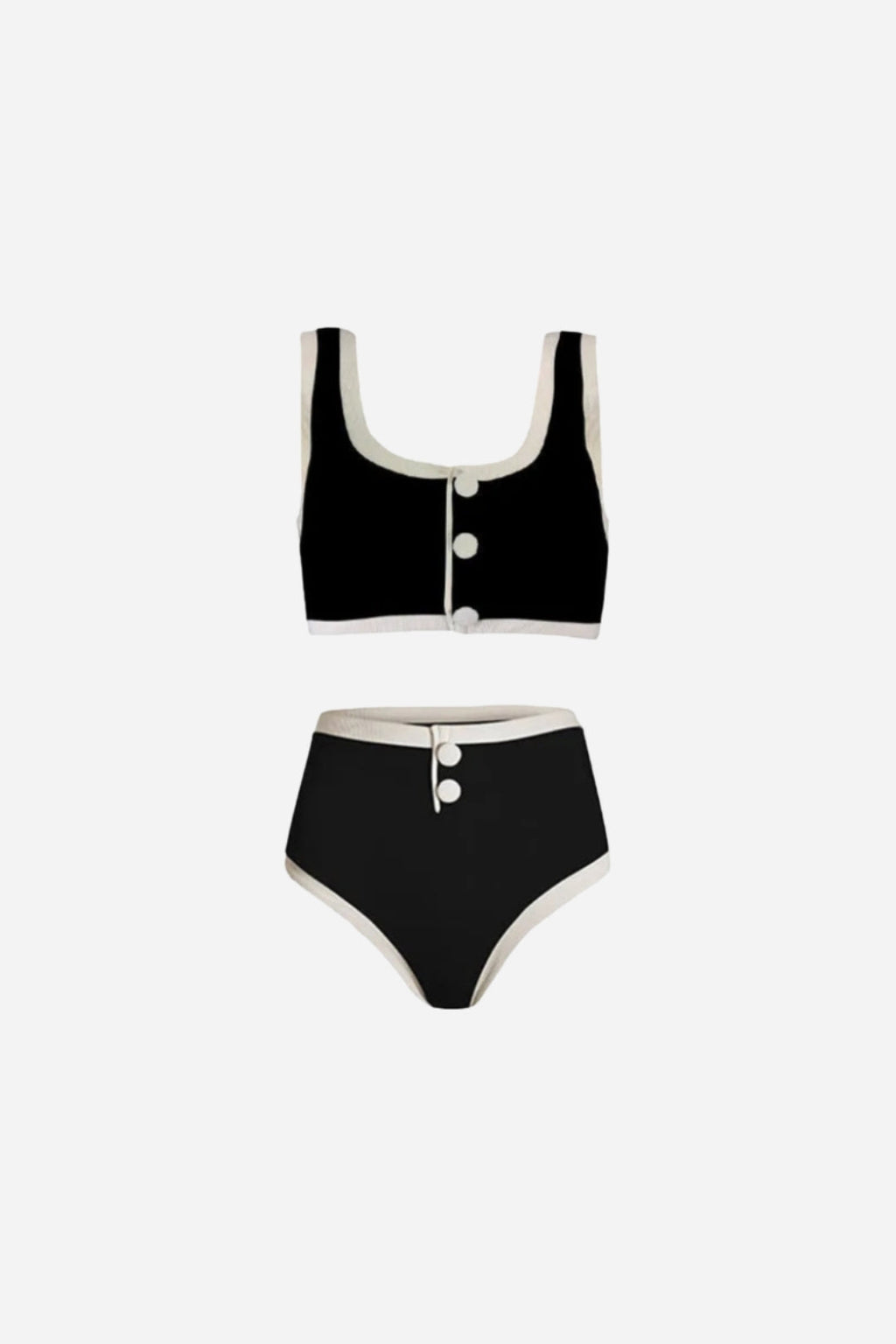 Two-Tone Bikini with Buttons