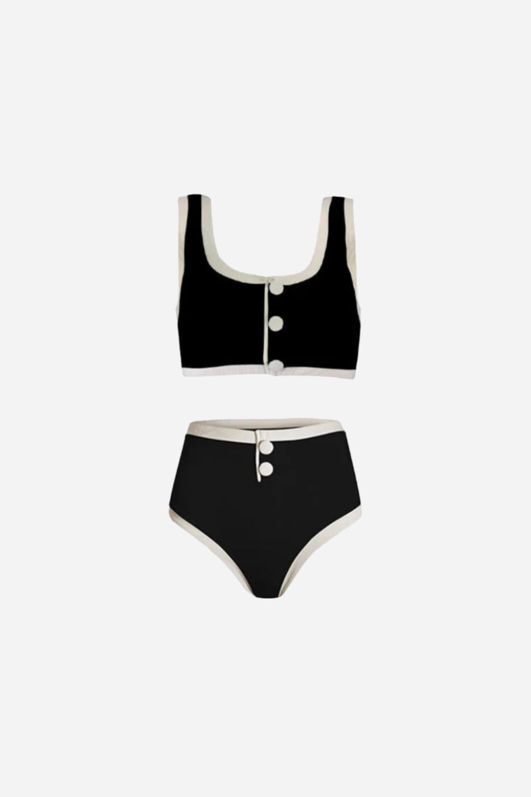 Two-Tone Bikini with Buttons